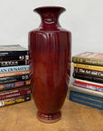 Deep Red Glazed Ceramic Vase with Tall Flared Form, SKU , image 2