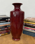 Deep Red Glazed Ceramic Vase with Tall Flared Form, SKU , image 3
