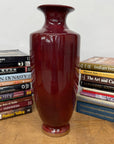 Deep Red Glazed Ceramic Vase with Tall Flared Form, SKU , image 5