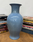 Elegant Blue Ceramic Vase with Intricate Crackle Design, SKU , image 4