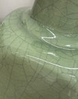 Elegant Green Ceramic Vase with Intricate Crackle Finish, SKU , image 8