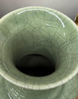 Elegant Green Ceramic Vase with Intricate Crackle Finish, SKU , image 9