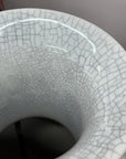 Elegant White Ceramic Vase with Intricate Crackle Finish, SKU , image 9