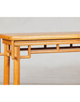 Elm Wood Console Table with Humpback-Form Stretcher and Openwork Details-10. Asian & Chinese Furniture, Art, Antiques, Vintage Home Décor for sale at FEA Home