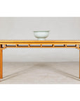 Elm Wood Console Table with Humpback-Form Stretcher and Openwork Details-7. Asian & Chinese Furniture, Art, Antiques, Vintage Home Décor for sale at FEA Home