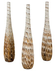 Three Slender Vases with Brown & White Drip, Sold Each-YNE744-1. Asian & Chinese Furniture, Art, Antiques, Vintage Home Décor for sale at FEA Home