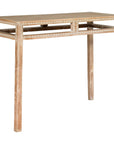Console Table with Beaded Rope Motif & Whitewash Finish