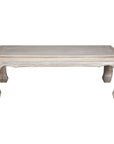 Teak Ming Style Whitewash Coffee Table with Chow Legs
