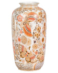 Chinese Vintage Japanese Kutani Style Vase with Flowers and Butterflies