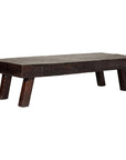 Rustic and Robust Coffee Table with Honeycomb Patterns and Dark Custom Finish