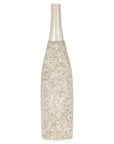 Soft Green and Cream Artisan Ceramic Vase with Energetic Dripping Décor