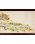 Antique Japanese Hand-Painted Village Landscape Scene on Paper in Custom Frame-1. Asian & Chinese Furniture, Art, Antiques, Vintage Home Décor for sale at FEA Home