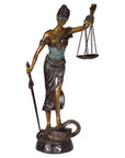 Lady Justice, Cast Bronze Tabletop Statuette with Scales and Sword