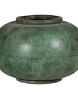 Vintage Bronze Bowl with Generous Rounded Silhouette and Verdigris Patina