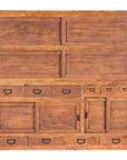 Antique Japanese Taishō Two-Part Tansu Chest with Drawers and Sliding Doors