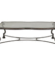 Midcentury Wrought Iron Coffee Table with Beveled Glass Top, 1940s-1960s
