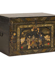 Antique Style Hand-Painted Trunk with Scenic Decor, Early 20th Century