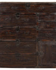 Early Meiji Keyaki Sendai Isho-Dansu Chest with Iron Hardware and Storage