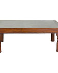 Antique Colonial Shutter Made into Coffee Table with Glass Top