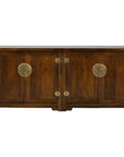 Baker Furniture Sideboard with Brass Hardware and Burl Wood Inlay