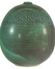 Large Green Artisan Vase with Textured Glaze, Modern Decorative Accent