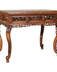 Late Qing Dynasty Hardwood Hall Table with Dragon Carvings and Lacquer Patina