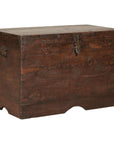 Antique Wedding Trunk with Carved Details, Mirror, and Hidden Storage