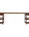 Oversized Console Table with Drawers, Fretwork Shelves and Removable Top