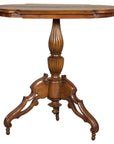 Colonial Tripod Table with Turned Pedestal and Scrolled Legs