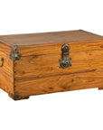 Vintage Camphorwood Storage Trunk with Metal Hardware and Latch