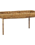 Country Style Rattan Coffee Table with Removable Serving Tray Top