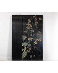 Four-Panel Black Lacquer Folding Screen with Hand-Painted Floral Design-13. Asian & Chinese Furniture, Art, Antiques, Vintage Home Décor for sale at FEA Home