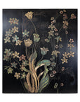 Four-Panel Black Lacquer Folding Screen with Hand-Painted Floral Design-14. Asian & Chinese Furniture, Art, Antiques, Vintage Home Décor for sale at FEA Home