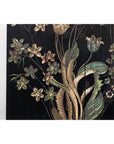 Four-Panel Black Lacquer Folding Screen with Hand-Painted Floral Design-6. Asian & Chinese Furniture, Art, Antiques, Vintage Home Décor for sale at FEA Home