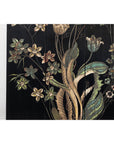 Four-Panel Black Lacquer Folding Screen with Hand-Painted Floral Design-7. Asian & Chinese Furniture, Art, Antiques, Vintage Home Décor for sale at FEA Home