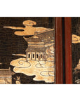 Four-Panel Black Lacquer Screen with Painted Narrative and Animal Scenes-17. Asian & Chinese Furniture, Art, Antiques, Vintage Home Décor for sale at FEA Home