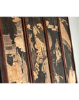 Four-Panel Black Lacquer Screen with Painted Narrative and Animal Scenes-19. Asian & Chinese Furniture, Art, Antiques, Vintage Home Décor for sale at FEA Home