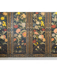 Four-Panel Black Screen with Polychrome Floral Design
