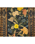 Four-Panel Black Screen with Polychrome Floral Design