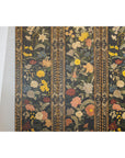 Four-Panel Black Screen with Polychrome Floral Design