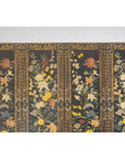 Four-Panel Black Screen with Polychrome Floral Design