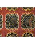 Four-Panel Cinnabar Red and Black Lacquered Screen with Gilt Chinoiserie Motifs-10. Asian & Chinese Furniture, Art, Antiques, Vintage Home Décor for sale at FEA Home