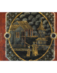 Four-Panel Cinnabar Red and Black Lacquered Screen with Gilt Chinoiserie Motifs-16. Asian & Chinese Furniture, Art, Antiques, Vintage Home Décor for sale at FEA Home