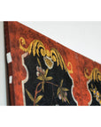 Four-Panel Cinnabar Red and Black Lacquered Screen with Gilt Chinoiserie Motifs-19. Asian & Chinese Furniture, Art, Antiques, Vintage Home Décor for sale at FEA Home