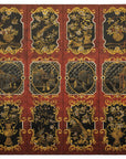 Four-Panel Cinnabar Red and Black Lacquered Screen with Gilt Chinoiserie Motifs-1. Asian & Chinese Furniture, Art, Antiques, Vintage Home Décor for sale at FEA Home