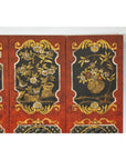 Four-Panel Cinnabar Red and Black Lacquered Screen with Gilt Chinoiserie Motifs-9. Asian & Chinese Furniture, Art, Antiques, Vintage Home Décor for sale at FEA Home