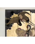 Four-Panel Folding Screen with Gilt Ground and Painted Cranes in Clouds-3. Asian & Chinese Furniture, Art, Antiques, Vintage Home Décor for sale at FEA Home