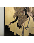 Four-Panel Folding Screen with Gilt Ground and Painted Cranes in Clouds-6. Asian & Chinese Furniture, Art, Antiques, Vintage Home Décor for sale at FEA Home