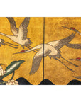Four-Panel Gilt and Lacquer Folding Screen with Cranes and Lotus-12. Asian & Chinese Furniture, Art, Antiques, Vintage Home Décor for sale at FEA Home