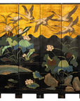 Four-Panel Gilt and Lacquer Folding Screen with Cranes and Lotus-1. Asian & Chinese Furniture, Art, Antiques, Vintage Home Décor for sale at FEA Home